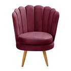 Conjunto 2 Poltronas Pétala Cadeiras Decorativas Flor Bordô