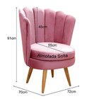 Conjunto 2 Poltronas Pétala Cadeiras Decorativas Flor Rosa