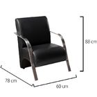 Conjunto 2 Poltronas Sevilha 1 Lugar Braço Alumínio Preto
