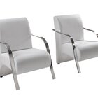 Conjunto 2 Poltronas Sevilha Braço De Metal Cadeira Decorativ