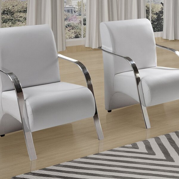 Conjunto 2 Poltronas Sevilha Braço De Metal Cadeira Decorativ