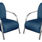 Conjunto 2 Poltronas Sevilha Braço De Metal Cadeira Decorativ