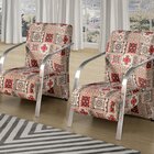 Conjunto 2 Poltronas Sevilha Braço De Metal Cadeira Decorativ
