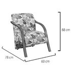 Conjunto 2 Poltronas Vênus 1 Lugar Braço Madeira Abstrato Ind