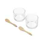 Conjunto 2 Potes Vidro C/ 2 Colheres De Bambu Lyor