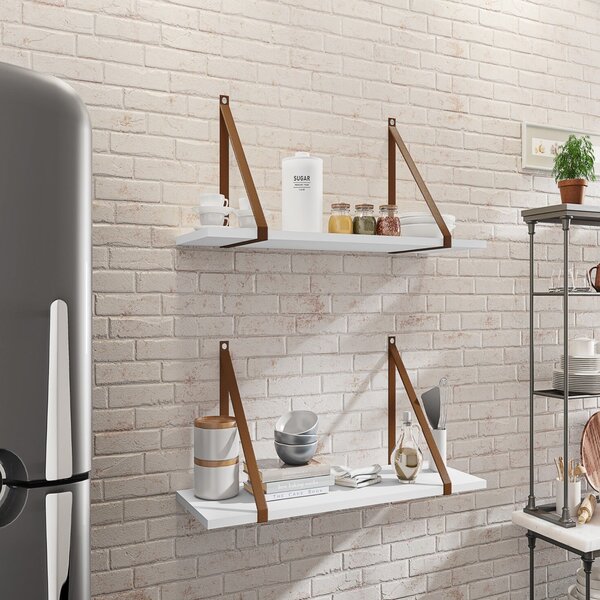 Conjunto 2 Prateleiras Com Alças Móveis Bonatto Branco