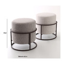 Conjunto 2 Puffs Banqueta Decorativo Atlanta Redondo Tecido L