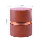 Conjunto 2 Puffs Circular Com Cinto De Metal Lovaina Telha