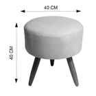 Conjunto 2 Puffs Decorativo Redondo Pés Palito Suede Bege Ppa