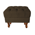 Conjunto 2 Puffs Decorativos Capitonê Suede Marrom Carolina E