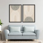 Conjunto 2 Quadros Com Moldura Abstract