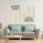 Conjunto 2 Quadros Com Moldura Abstract