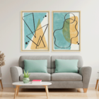 Conjunto 2 Quadros Com Moldura Abstrato
