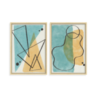 Conjunto 2 Quadros Com Moldura Abstrato