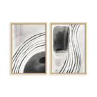 Conjunto 2 Quadros Com Moldura Abstrato
