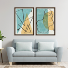 Conjunto 2 Quadros Com Moldura Abstrato