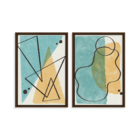 Conjunto 2 Quadros Com Moldura Abstrato