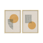 Conjunto 2 Quadros Com Moldura Círculo Com Riscos