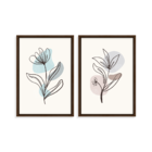 Conjunto 2 Quadros Com Moldura Flor Minimalista