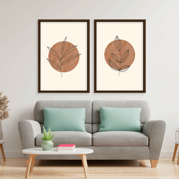 Conjunto 2 Quadros Com Moldura Floral Premium