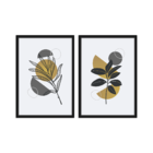 Conjunto 2 Quadros Com Moldura Flower Black