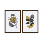 Conjunto 2 Quadros Com Moldura Flower Black