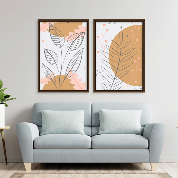 Conjunto 2 Quadros Com Moldura Premium