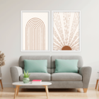 Conjunto 2 Quadros Com Moldura Sol Minimalista