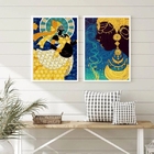 Conjunto 2 Quadros Decorativos Arte Orixá oxum 33x24cm - Com