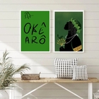 Conjunto 2 Quadros Decorativos Okê Arô oxóssi 45x34cm - Com V