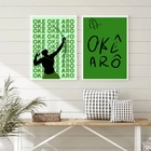 Conjunto 2 Quadros Decorativos Oxóssi okê arô 24x18cm Moldura