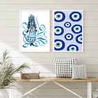 Conjunto 2 Quadros Decorativos Oxum Olho grego 45x34cm - Com