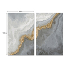 Conjunto 2 Quadros Decorativos Tela Em Lona Abstrato Mármore