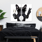 Conjunto 2 Quadros Decorativos Tela Em Lona Cachorro Pug 60x4