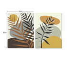 Conjunto 2 Quadros Decorativos Tela Em Lona Minimalista Botân