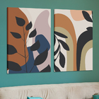 Conjunto 2 Quadros Decorativos Tela Em Lona Minimalista Com R