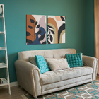 Conjunto 2 Quadros Decorativos Tela Em Lona Minimalista Com R