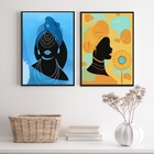 Conjunto 2 Quadros Orixás- Oxum E Iemanja 45x34cm - Com Vidro