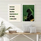 Conjunto 2 Quadros Oxóssi É Quem Manda No Meu coração 45x34cm