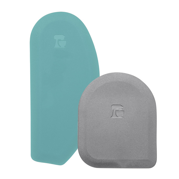 Conjunto 2 Raspadores De Tigela Kitchenaid Azul E Cinza