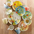 Conjunto 2 Saladeiras Tigela Cerâmica 1745ml Selva Pássaro