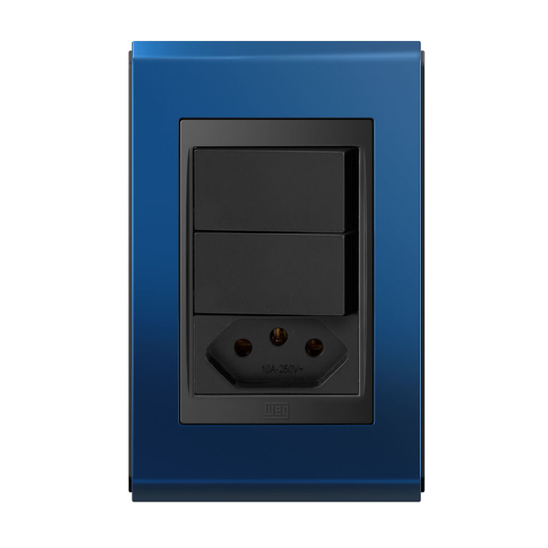 Conjunto 2 Simples + 1 Tomada 10a - Refinatto - Classic Blue