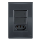 Conjunto 2 Simples + 1 Tomada 10a - Tramontina Liz Grafite -