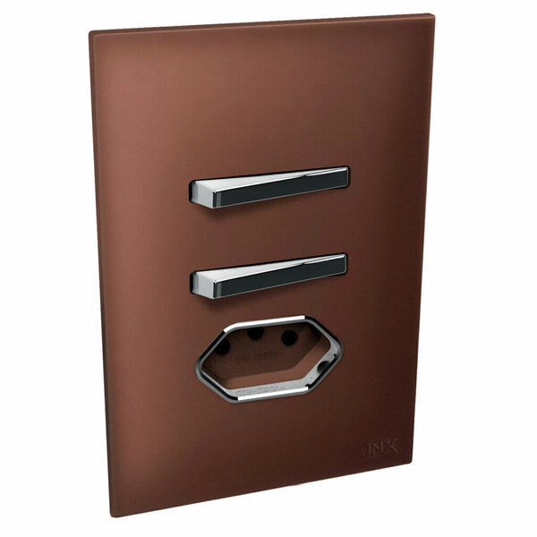 Conjunto 2 Simples + 1 Tomada 20a - Jnx Legacy R - Aço Corten