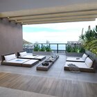 Conjunto 2 Sofás Chaise Com 2 Puffs Rustic Versatti Nogueira