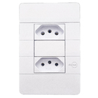 Conjunto 2 Tomada 4x2 2P + Terra 20A Branco Dicompel