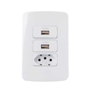 Conjunto 2 Tomada Carregador Usb + Tomada 2p+t 10a B3 Margiri