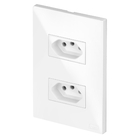 Conjunto 2 Tomadas 10a - Blux Recta - Branco Brilhante - Brbb