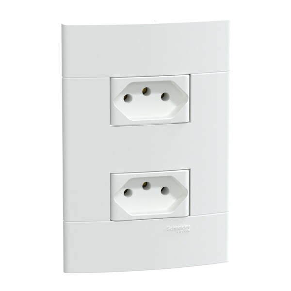 Conjunto 2 Tomadas 10A Branco Lunare UP Schneider
