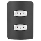 Conjunto 2 Tomadas 10a - Gracia Black Maxx / Branco - Gmpb005
